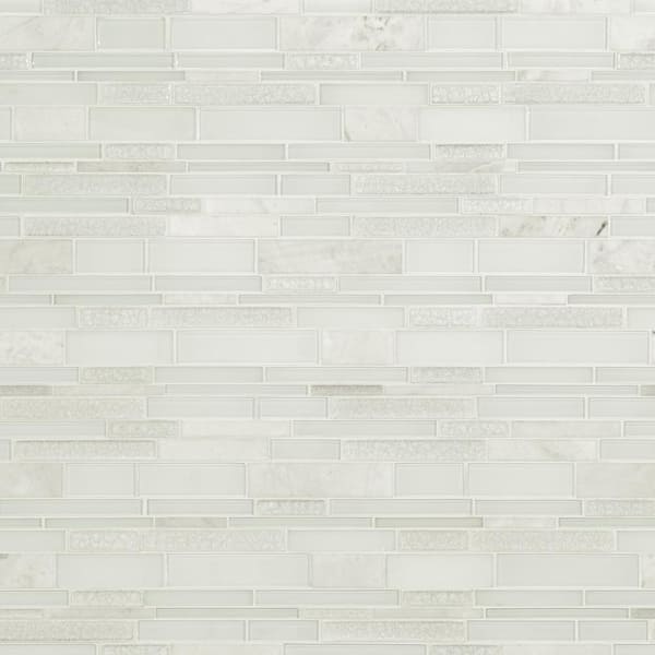 MSI Fantasia Blanco Interlocking 12 in. x 18 in. Mixed Glass; Stone Look Wall Tile (15 sq. ft./Case)