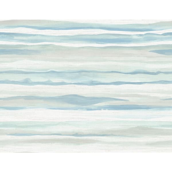 Seabrook Designs Kentmere Waves Ivory and Ice Blue Paper Strippable Roll (Covers 60.75 sq. ft.)