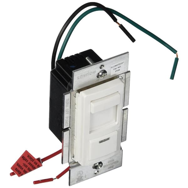 Leviton 600-Watt 120 VAC LED Locator Single-Pole and 3-Way IllumaTech Preset Electro-Mechanical Incandescent Slide Dimmer, White