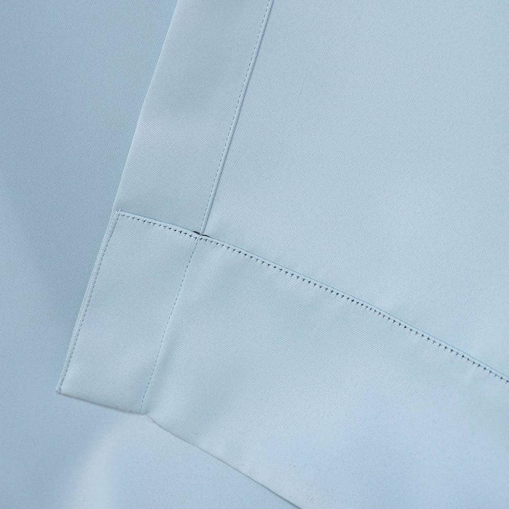 Frosted Blue 63-Inch Blackout Polyester Curtain Panel