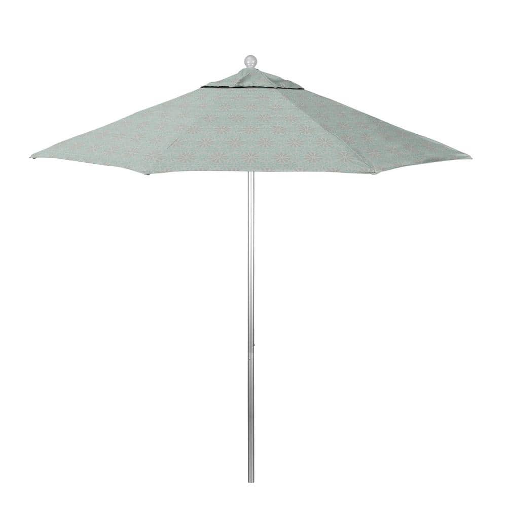 9 ft. Silver Anodized Aluminum Market Patio Umbrella with Fiberglass Ribs and Push-Lift in Spiro Capri Pacifica Premium price history on PriceWatchPro
