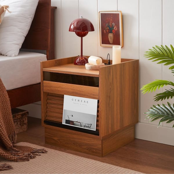 Yellow 2 Drawers 17 in. W Nightstand