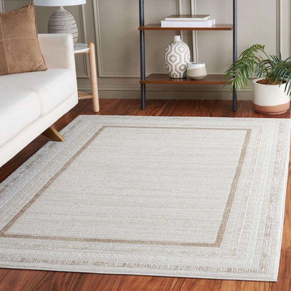 Hanna 5 ft. x 8 ft. Ivory/Beige Modern Border Area Rug