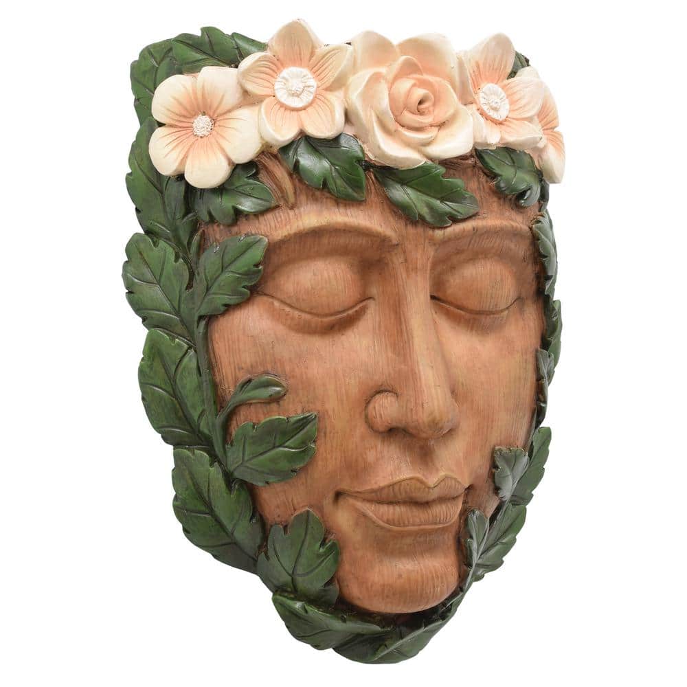 Willow 10.5 in. Brown Resin Floral Wall Planter