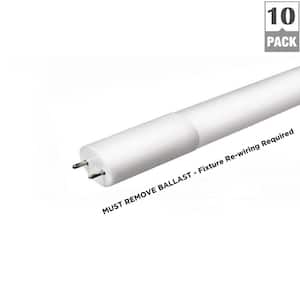 4 ft. 14-Watt T8 Non-Dimmable LED Linear Light Bulb Type B Bypass Double Ended Daylight 5000K (10-Pack)