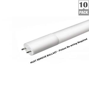 4 ft. 14-Watt T8 Non-Dimmable LED Linear Light Bulb Type B Bypass Double Ended Cool White 4000K (10-Pack)