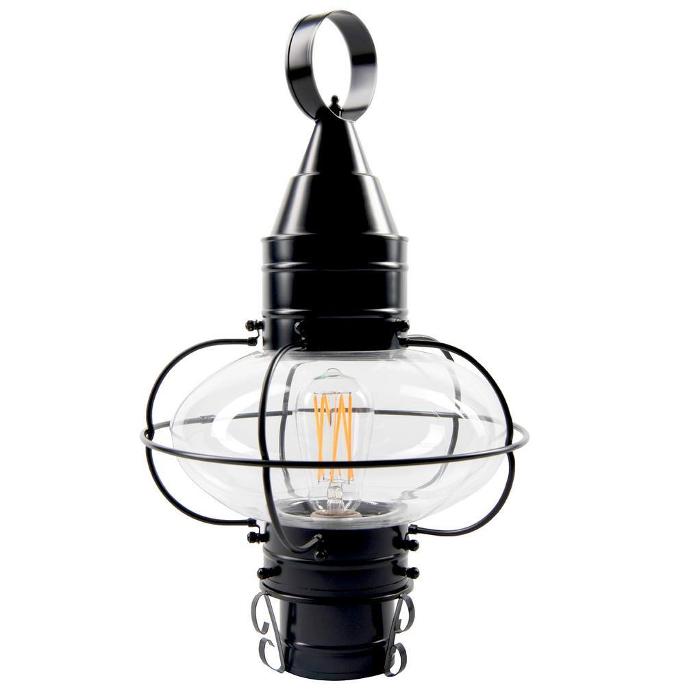 NORWELL Medium Classic Onion 1Light Black Outdoor with Clear Glass