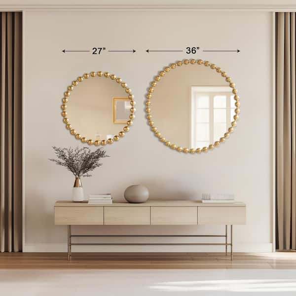 MADISON PARK Signature Marlowe Gold 36 in. Dia Beaded Round