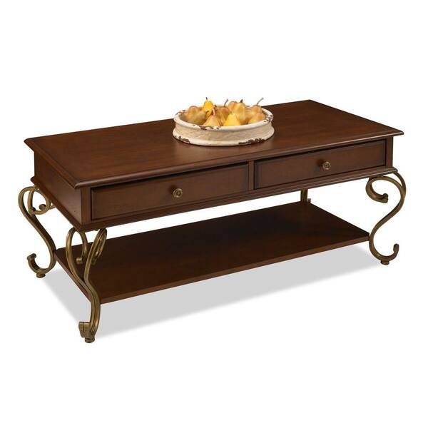 Home Styles St. Ives Cocktail Table in Cinnamon Cherry Finish-DISCONTINUED