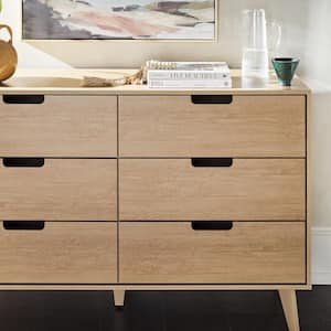 Modern Riviera 6-Drawer 52 in. Dresser with Cutout Handles