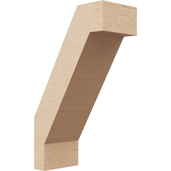 Ekena Millwork 3 in. x 10 in. x 6 in. Burlington Rough Cedar Woodgrain Timberthane Polyurethane Knee Brace, Primed