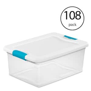 15 Qt. Clear Plastic Stackable Storage Tote Container (108 Pack)