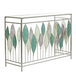 44 in. Silver Contemporary Metal Console Table 30 in.