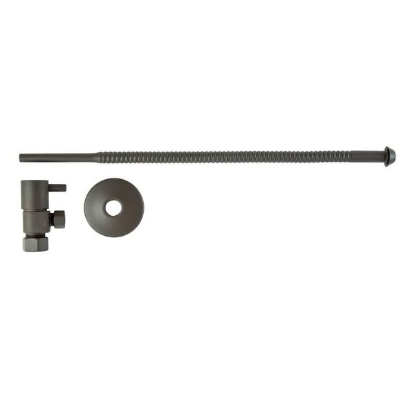 Barclay Products 3/8 in. O.D x 15 in. Copper Corrugated Toilet Supply Lines with Lever Handle Shutoff Valves in Oil Rubbed Bronze