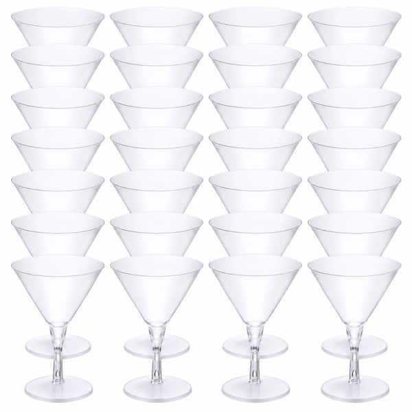 2 oz Disposable Mini Plastic Stemmed Cocktail Cup for Wedding, Dessert, and Parfait Events (100-Pack)