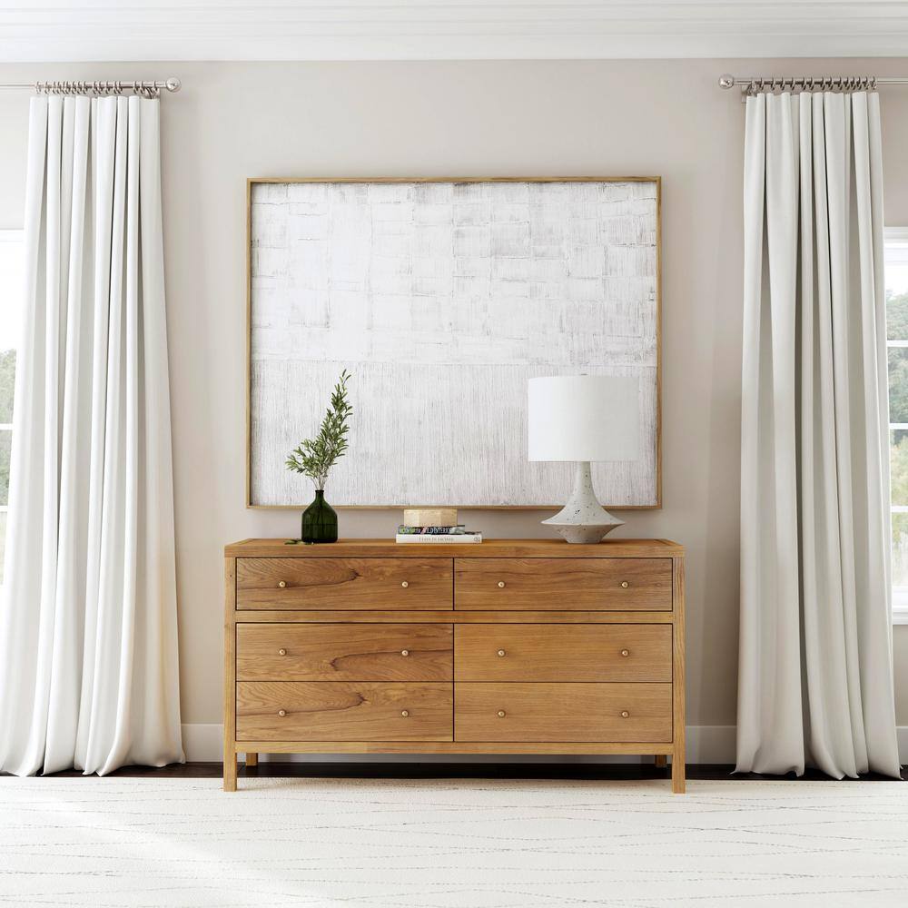 Celine Natural Wood 6-Drawer Wide Dresser