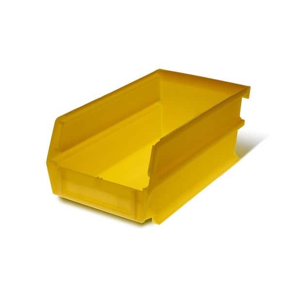 Triton Products LocBin 0.301-Gal. Stacking Hanging Interlocking Polypropylene Storage Bin in Yellow (10-Pack)