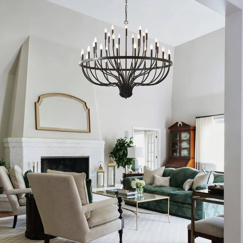 36-Light Black Chandelier Industrial Iron Candle Chandelier Modern Suspended Farmhouse Chandeliers price history on PriceWatchPro