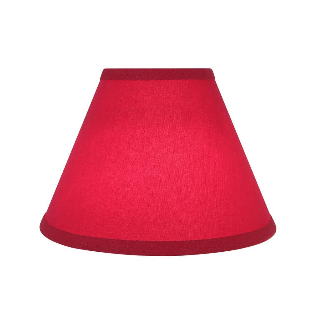 Red Fabric Empire Lamp Shade, 9" Wide