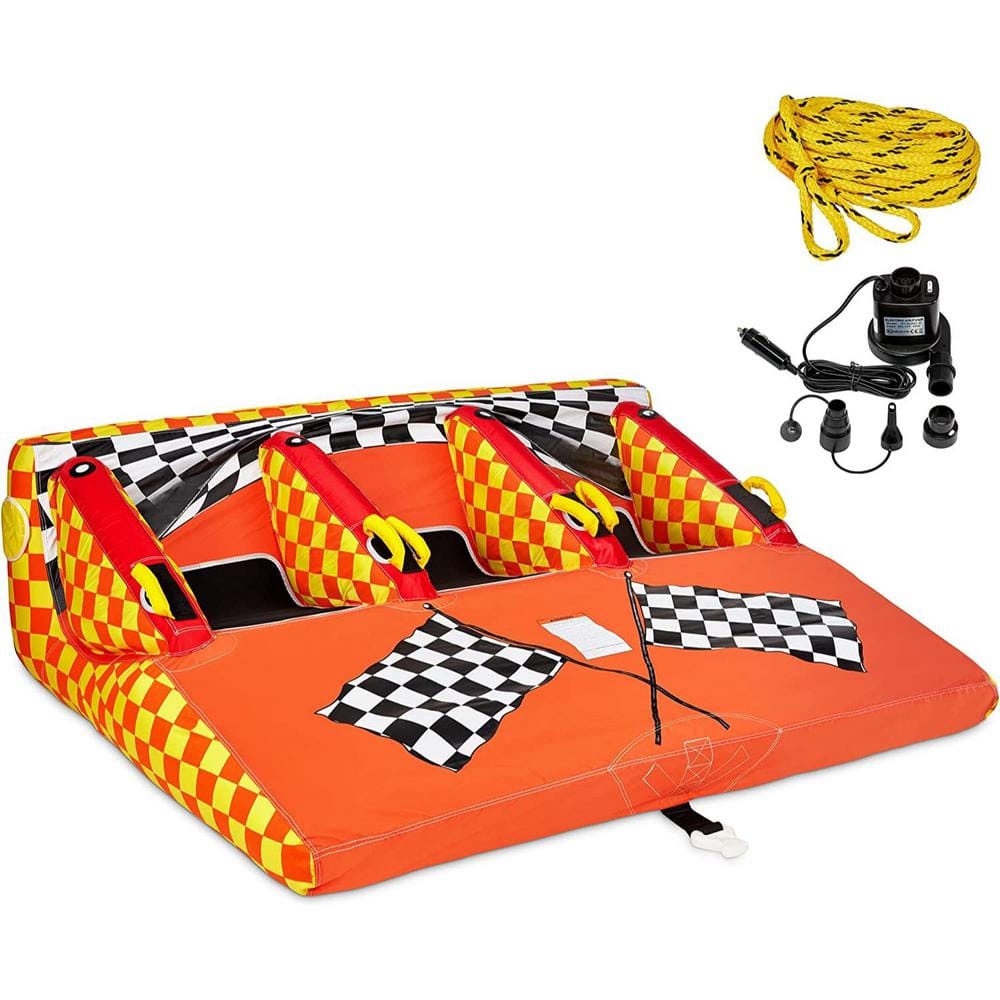 Heavy Duty 60-Foot Tow Rope For Tubes - Up To 6 Riders, Floating Waterski Rope, 6000 Lb Strength