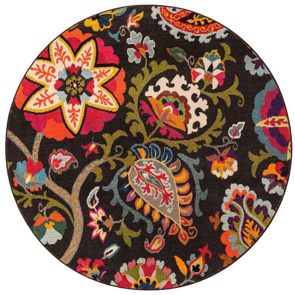 Unique Loom Estrella Tuscany Brown 6' 0 x 6' 0 Round Rug