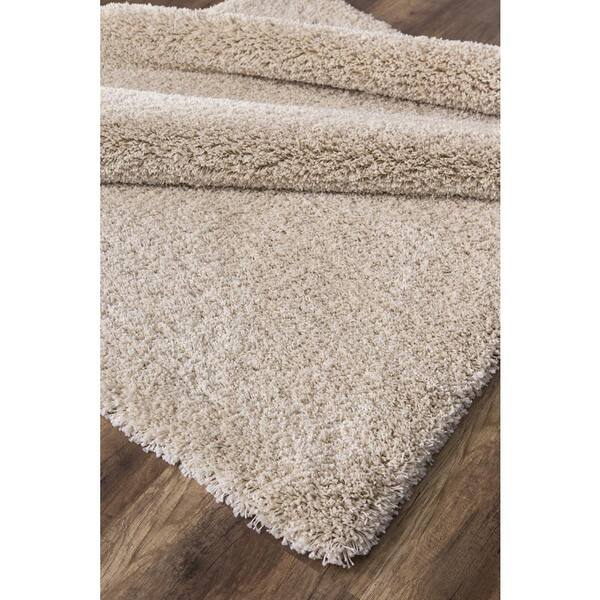 Concord Global Ocean Plain Ivory Shag Rug 5' 3 x 7' 3