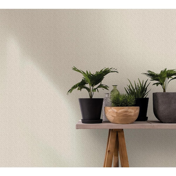 Sisal Weave Texture Beige Matte Finish Vinyl on Non-Woven Non-Pasted Wallpaper Roll