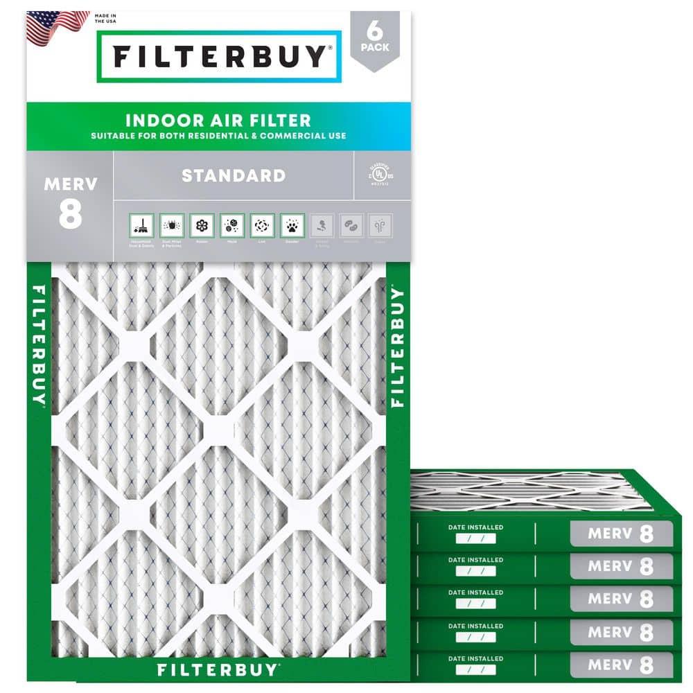 14 in. x 25 in. x 1 in. MERV 8 (FPR 5) Dust Defense Pleated HVAC AC Furnace Air Filters Replacement (6-Pack) price history on PriceWatchPro