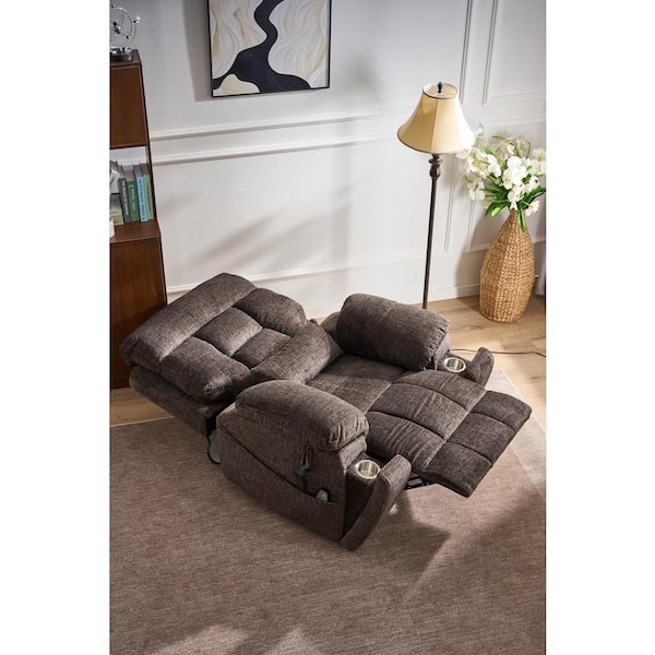 Z-joyee Brown Velvet Recliners High Density Foam Old Age