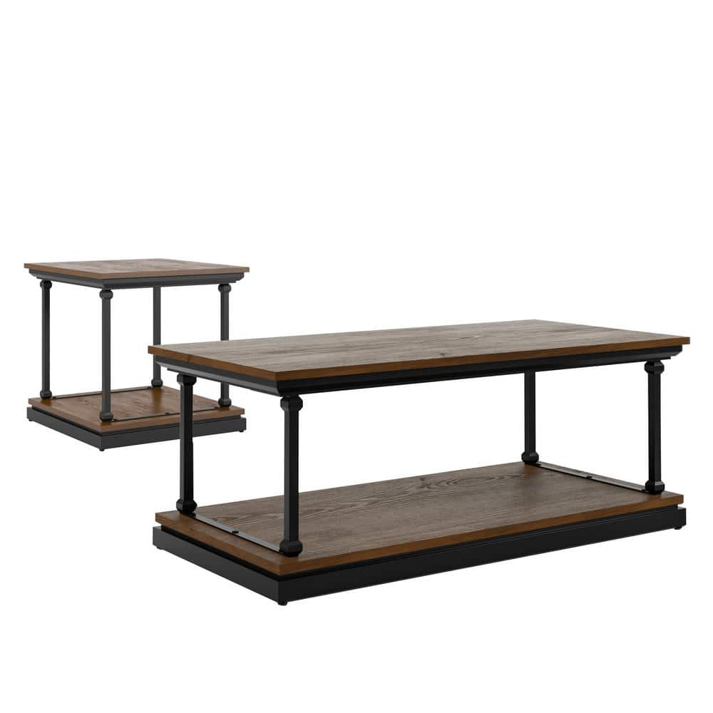 Furniture Of America Blue River 47.5 In. Dark Oak And Black Rectangle ...