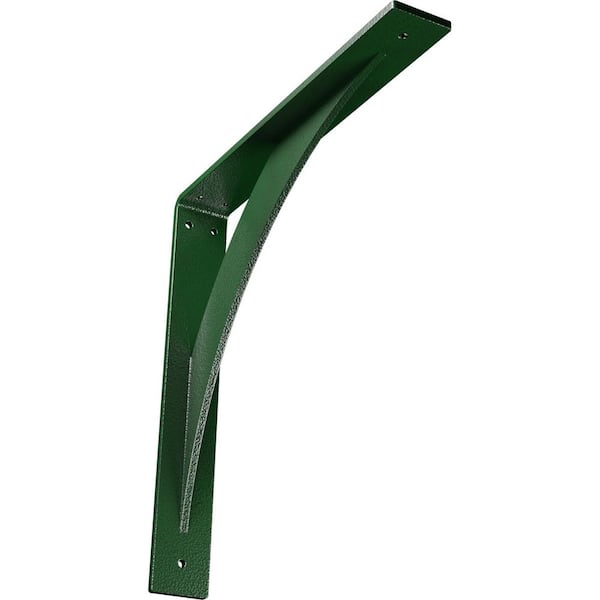 Ekena Millwork 2 in. x 14 in. x 14 in. Steel Hammered Deep Green Legacy Bracket