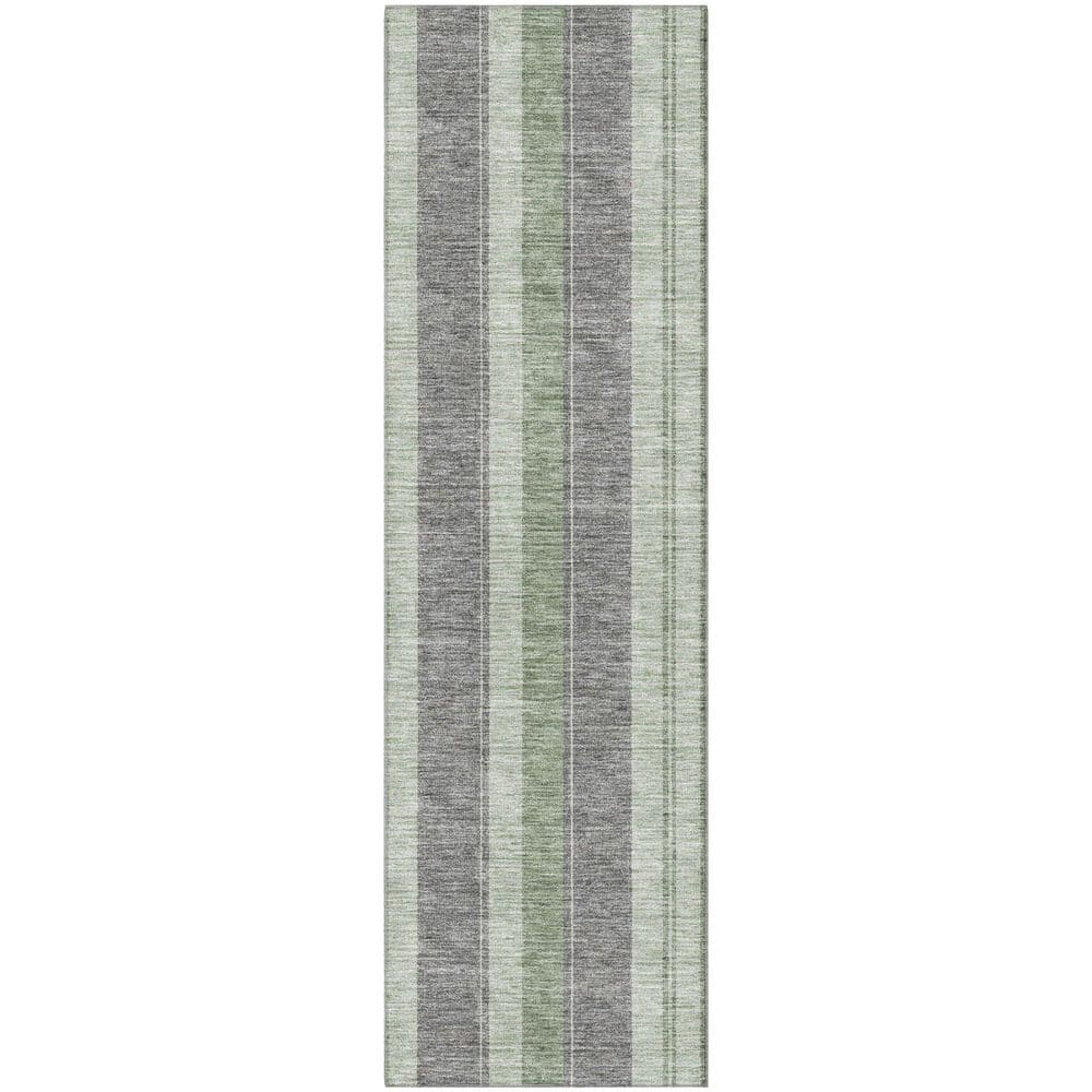 Mayfield Premium Machine Washable Abstract AMF1954 Green 2 ft. x 7 ft. Runner Rug price history on PriceWatchPro