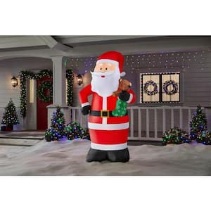 6.5 ft. LED Santa with Bear Stocking Christmas Airblown® Inflatable