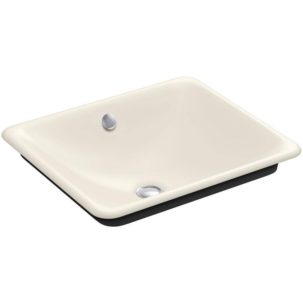 KOHLER Iron Plains 18" Square Drop-in/Undermount Cast Iron Bathroom ...