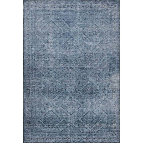 Mayfield Premium Machine Washable Abstract AMF2060 Blue 10 ft. x 14 ft. Area Rug