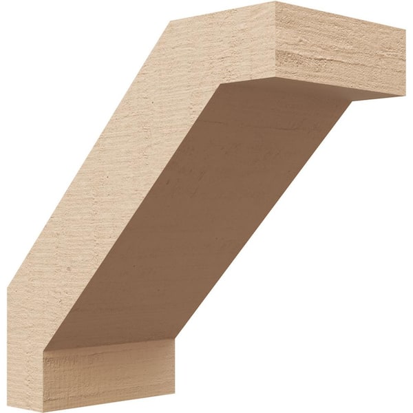 Ekena Millwork 3 in. x 6 in. x 6 in. Burlington Rough Cedar Woodgrain Timberthane Polyurethane Knee Brace, Primed