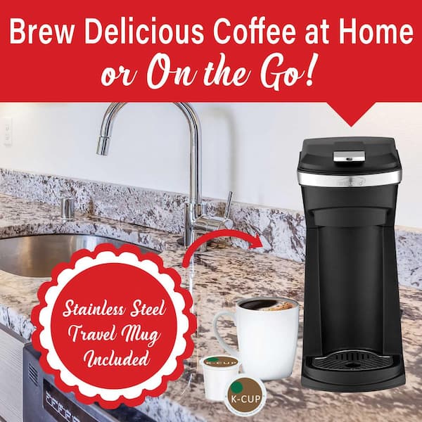 Brentwood Single Cup Black Coffee Maker with Reusable Filter Basket