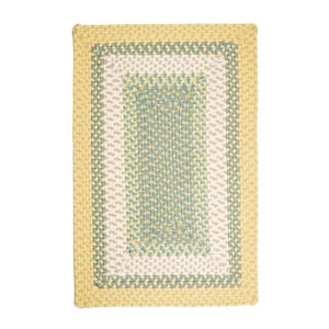 Blithe Yellow  Doormat 2 ft. x 3 ft. Rectangle Braided Area Rug