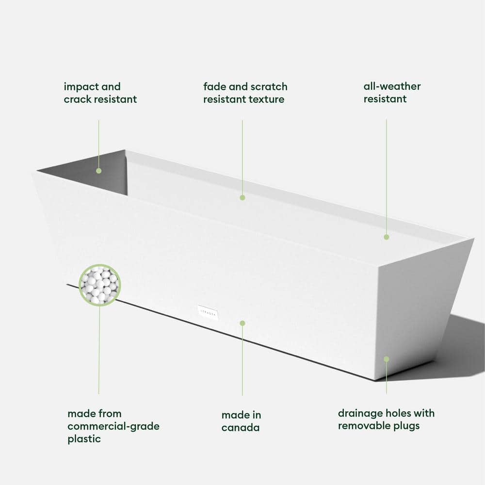White 36" Plastic Window Box Planter Set of 2