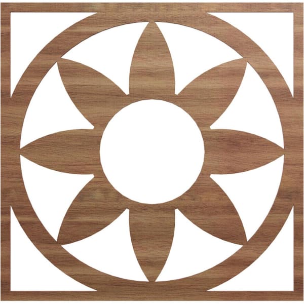 Ekena Millwork 0.375 in. x 26 in. x 26 in. Wood (Walnut) Medallion Moulding