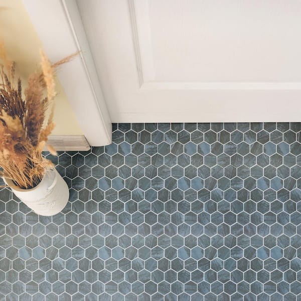 Cassis 2 in. Hex Black 11 in. x 13 in. Porcelain Floor and Wall Mosaic Tile (10.0 sq. ft. /Case)