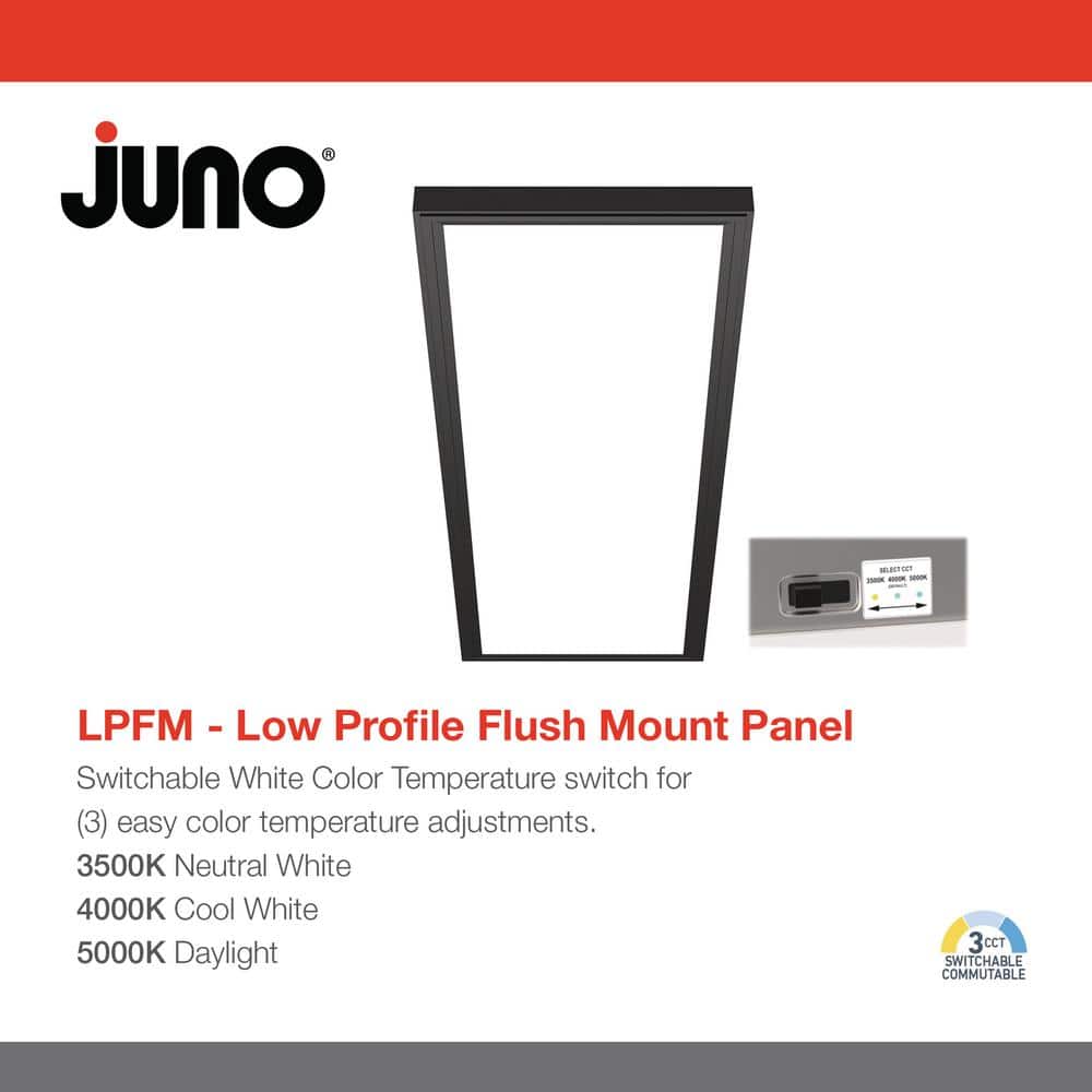 Black Aluminum 48" Rectangular LED Ceiling Light