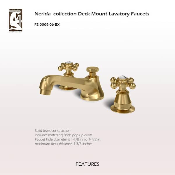 Water Creation 8.25インチ クロスハンドル 真鍮蛇口 シルバーとクローム 並行輸入品 Water Creation Inc. Crafted for you.