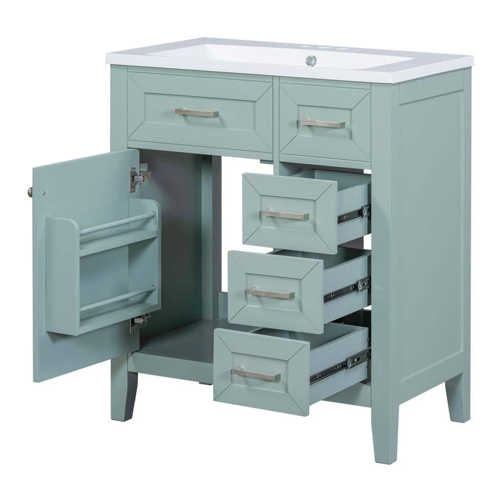 30 in. W x 18 in. D x 35.74 in. H Bathroom Green Linen Cabinet price history on PriceWatchPro