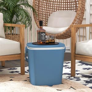 4 Gallon Portable Cooler Bar Table with Handle Bottle Opener & Lift Top Lid Blue