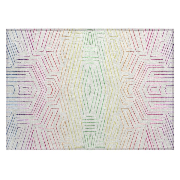 Chantille Machine Washable Indoor/Outdoor Abstract ACN2830 Ivory 2 ft. x 3 ft. Accent Rug