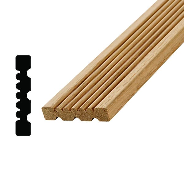 Alexandria Moulding WM 286 5/8 in. x 3-1/4 in. x 96 in. Wood Red Oak Casing