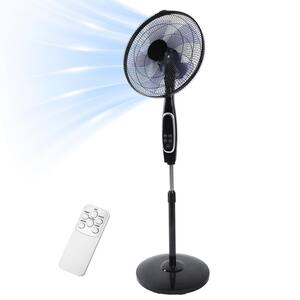 Oscillating 16 in. 3-Speed Adjustable Pedestal Stand Fan with Remote Control for Indoor, Bedroom, Home Office