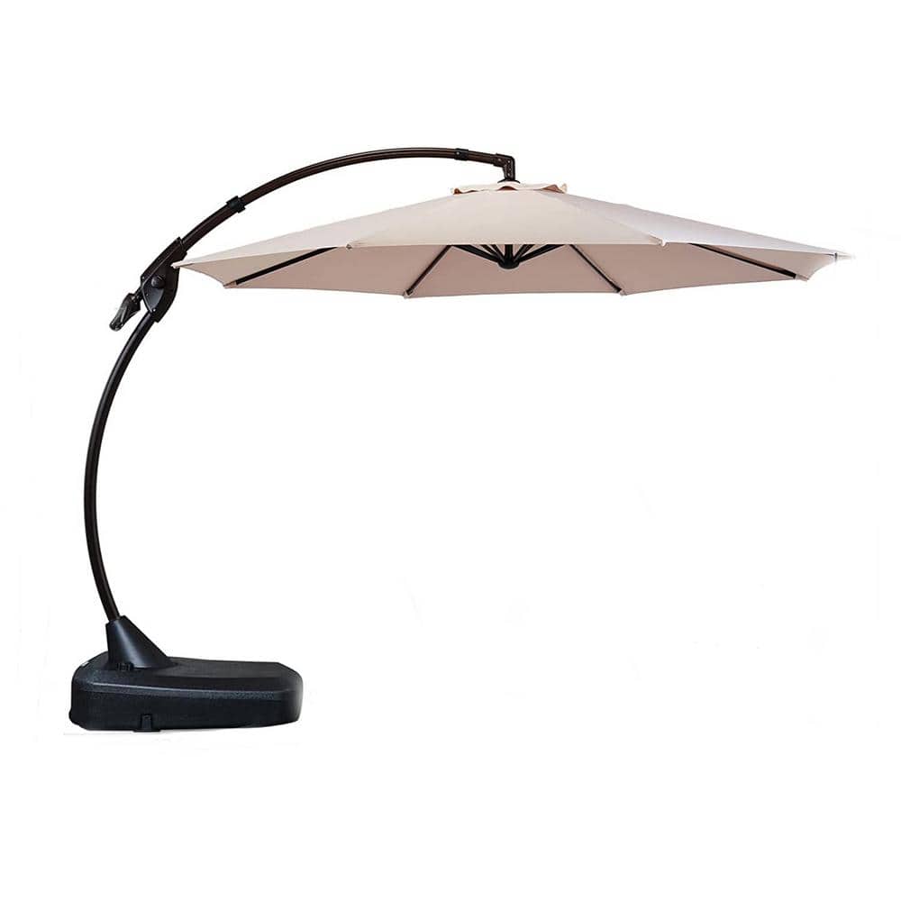 11 ft. Deluxe Outdoor Beige Cantilever Umbrella With Mobile Base Beige