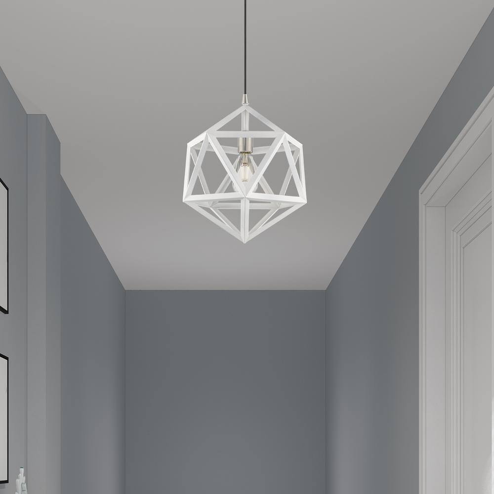 White Geometric Metal Mini Pendant Light
